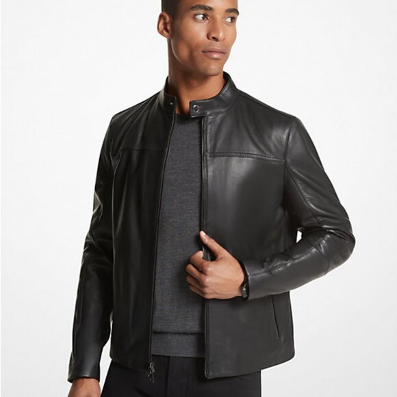 Michael Kors Leather Racer Jacket - Picture 1 of 7